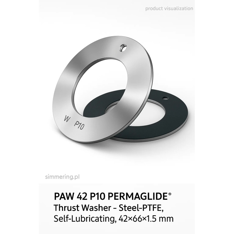 PAW 42 P10 PERMAGLIDE Thrust Washer – Steel-PTFE, Self-Lubricating, 42×66×1.5 mm