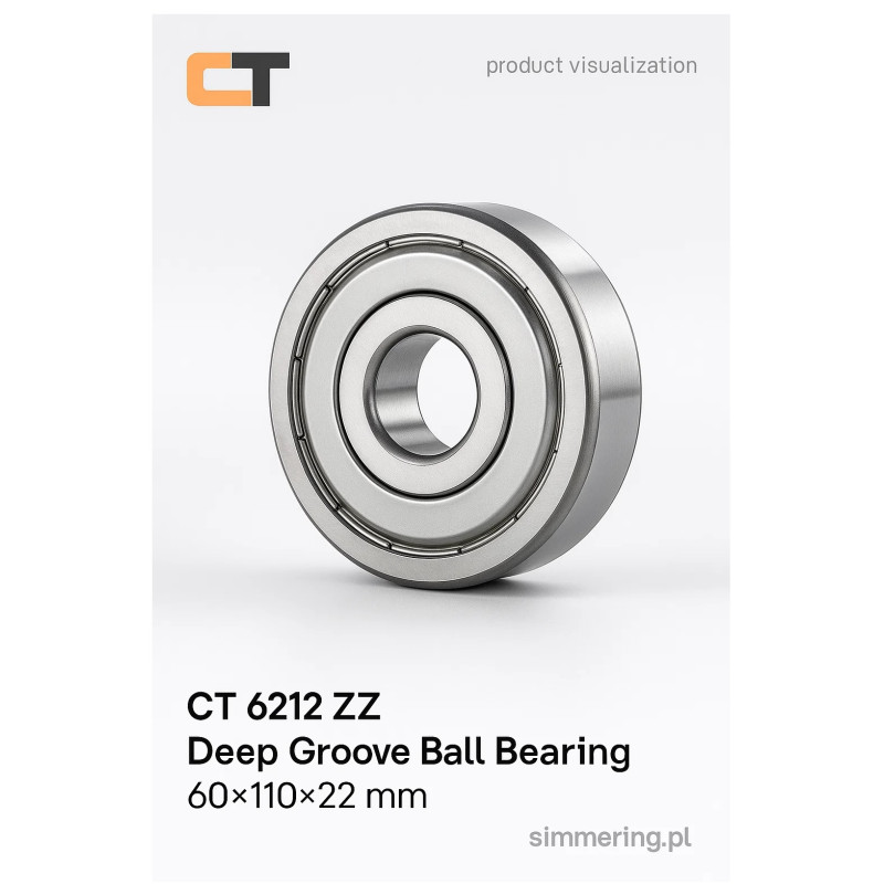 6212 ZZ CT Deep Groove Ball Bearing 60x110x22 mm – Double Shielded