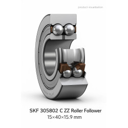 SKF 305802 C ZZ – rolka toczna podpora 15×40×15,9 mm (Support Roller Bearing)