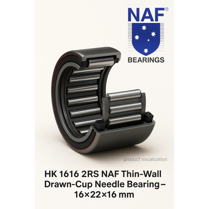 HK 1616 2RS NAF Thin‑Wall Drawn‑Cup Needle Bearing – 16×22×16 mm