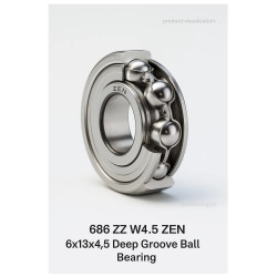 Łożysko kulkowe głębokorowkowe ZEN 686 ZZ W4.5 (6×13×4,5mm)