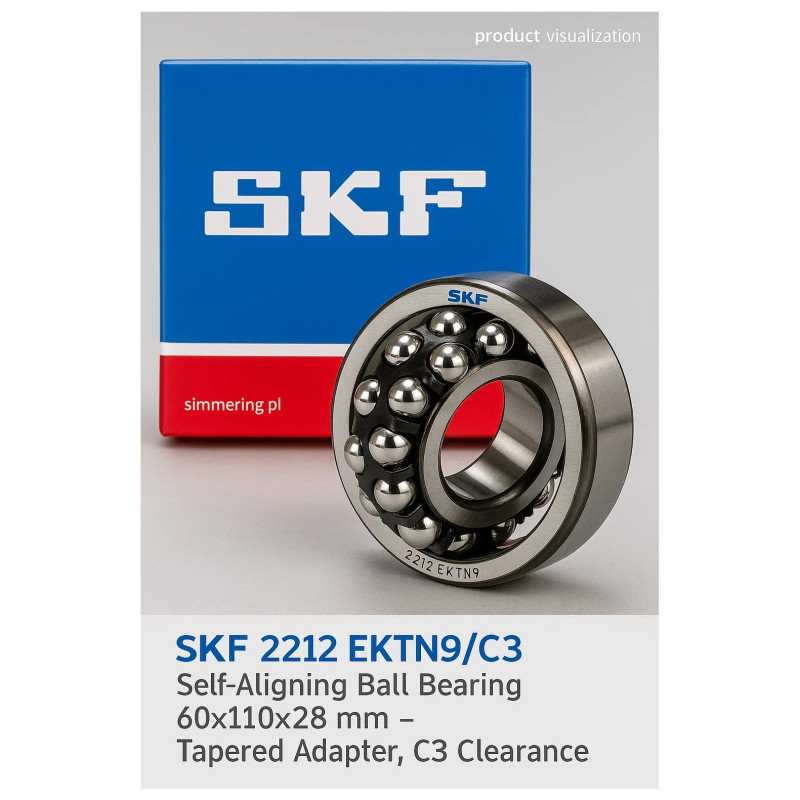 SKF 2212 EKTN9/C3 60x110x28 mm lozysko kulkowe wahliwe