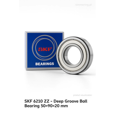 SKF 6210 ZZ – łożysko kulkowe deep groove 50×90×20 mm (metalowe osłony)