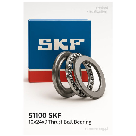 Łożysko oporowe kulkowe jednokierunkowe SKF 51100 10x24x9