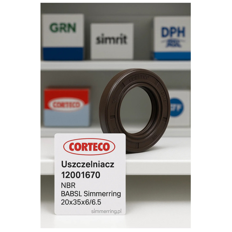 Rotary Shaft Seal CORTECO 12001670 NBR BABSL Oil Seal 20x35x6/6.5 with Dust Lip