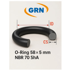 Oring 58×5 NBR 70 ShA (kauczuk nitrylowy)