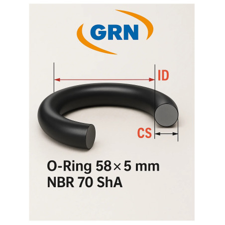 Oring 58×5 NBR 70 ShA (kauczuk nitrylowy)