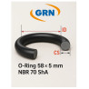Oring 58×5 NBR 70 ShA (kauczuk nitrylowy)