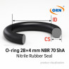 O-ring 28×4 mm NBR 70 ShA – Nitrile Rubber Seal (Pack of 100)