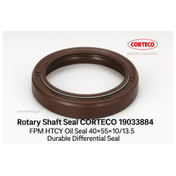 Rotary Shaft Seal CORTECO 19033884 FPM HTCY Oil Seal 40x55x10/13.5 - Durable Differential Seal