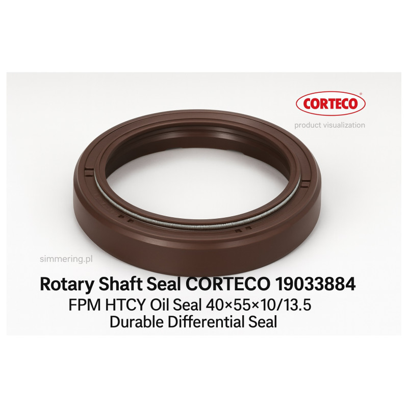 Rotary Shaft Seal CORTECO 19033884 FPM HTCY Oil Seal 40x55x10/13.5 - Durable Differential Seal