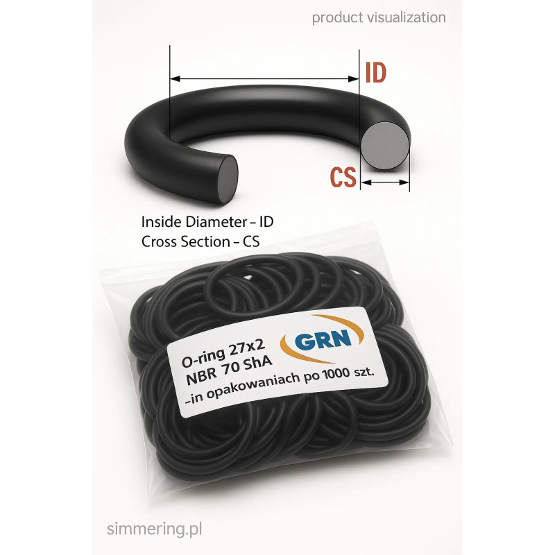 O-ring 27x2 NBR 70 ShA - Nitrile Rubber Sealing Ring (Pack of 1000)