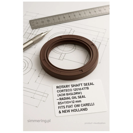 Rotary Shaft Seal CORTECO 12016477B (ACM BASLDRW) – Radial Oil Seal 85×110×12 mm – Fits FIAT OM Carelli & New Holland