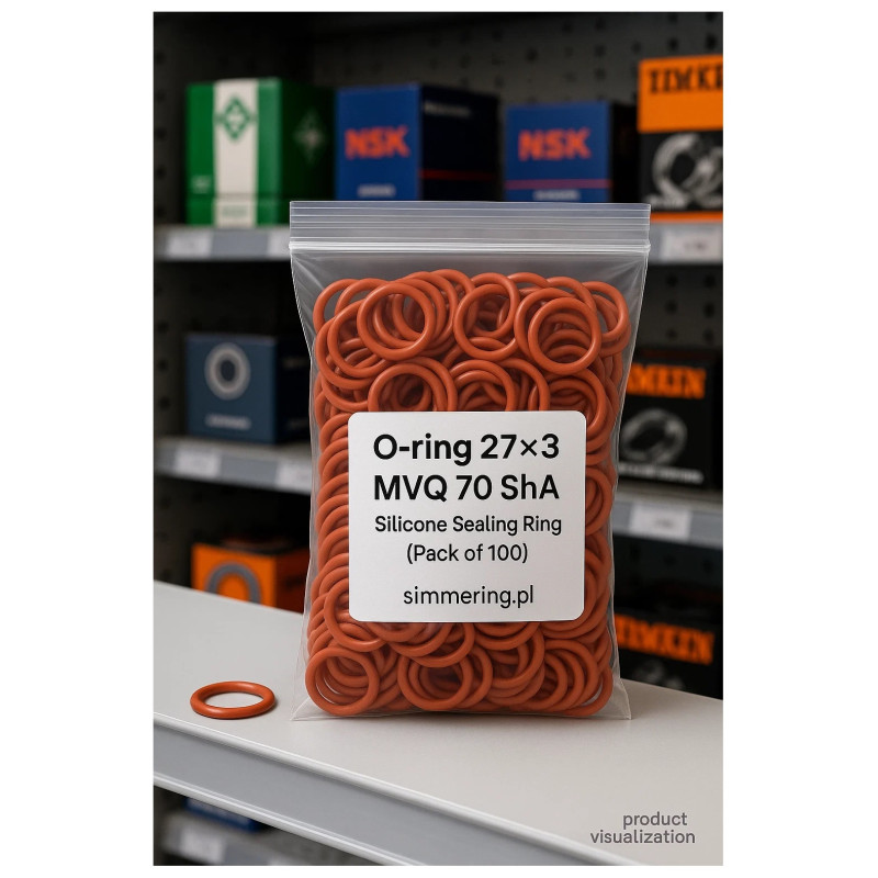 O‑ring 27×3 MVQ 70 ShA – Silicone Sealing Ring (Pack of 100)