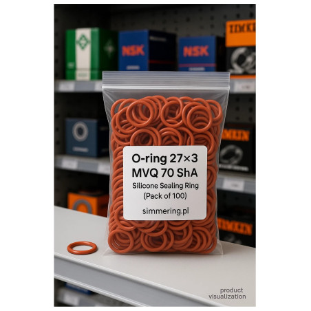 O‑ring 27×3 MVQ 70 ShA – Silicone Sealing Ring (Pack of 100)