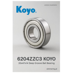 6204ZZC3 KOYO 20x47x14 Deep Groove Ball Bearing