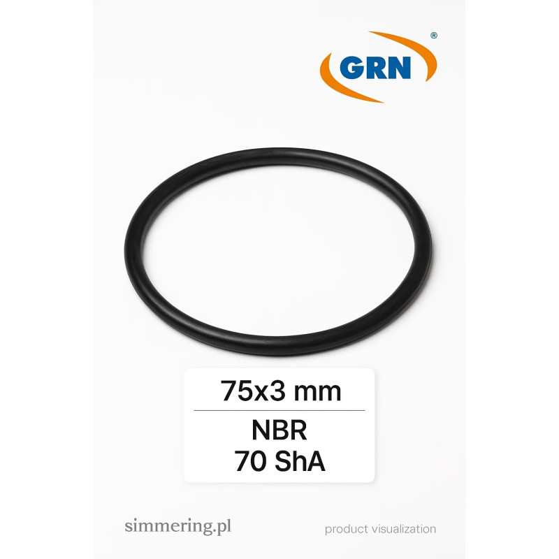 O-ring 75x3 mm NBR 70 ShA – Nitrile Rubber Sealing Ring (Sold Individually)