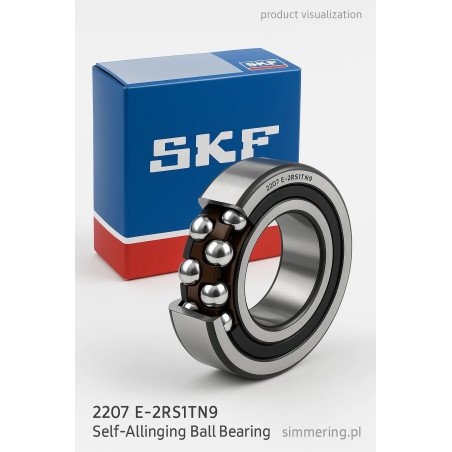SKF 2207 E‑2RS1TN9 – Samonastawne (wahliwe) łożysko kulkowe 35×72×23 mm