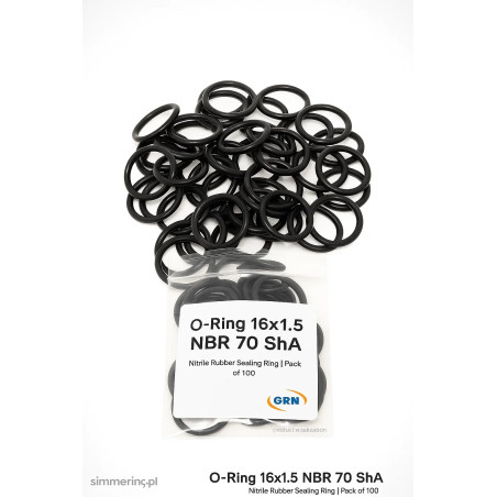 O-Ring 16x1.5 NBR 70 ShA – Nitrile Rubber Sealing Ring | Pack of 100