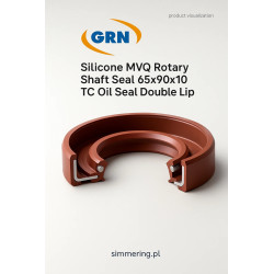 Simmering Silikonowy MVQ 65x90x10 AO Dwuwargowy Uszczelniacz