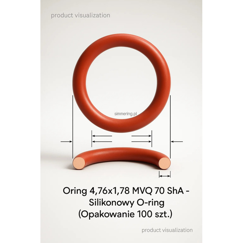 Oring 4,76x1,78 MVQ 70 ShA - Silikonowy O-ring (Opakowanie 100 szt.)
