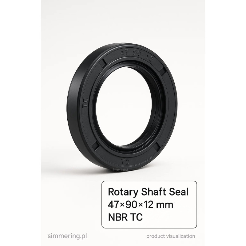Rotary Shaft Seal 47×90×12 mm NBR TC – Double-Lip Oil Seal