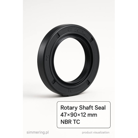 Rotary Shaft Seal 47×90×12 mm NBR TC – Double-Lip Oil Seal