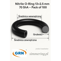 Nitrile O‑Ring 13×2.5 mm 70 ShA – Pack of 100