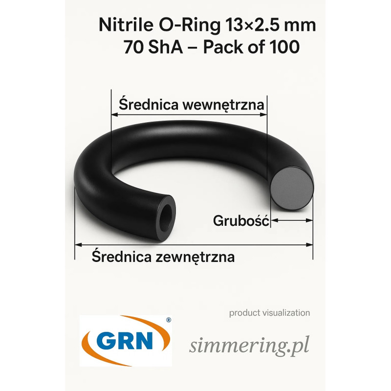 Nitrile O‑Ring 13×2.5 mm 70 ShA – Pack of 100