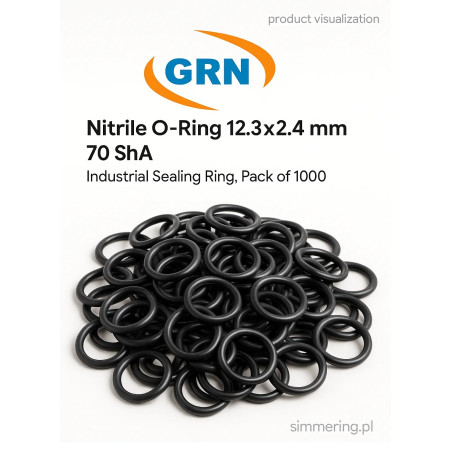 Nitrile O‑Ring 12.3×2.4 mm 70 ShA – Industrial Sealing Ring, Pack of 1000