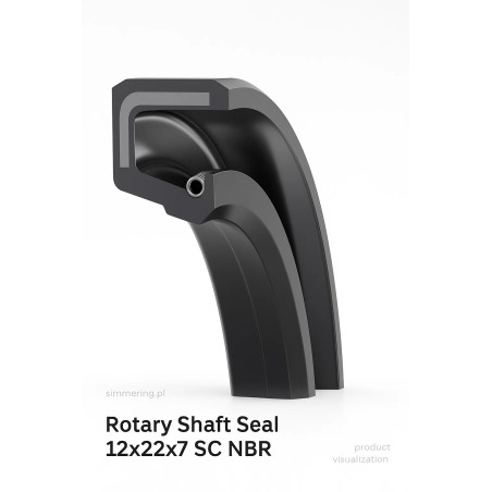 Rotary Shaft Seal 12x22x7 SC NBR SC Oil seal single lip with a spring