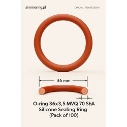 O-ring 36x3,5 MVQ 70 ShA - Silicone Sealing Ring (Pack of 100)