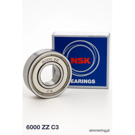 NSK 6000 ZZ C3 – uszczelnione łożysko kulkowe zwykłe (10×26×8 mm)