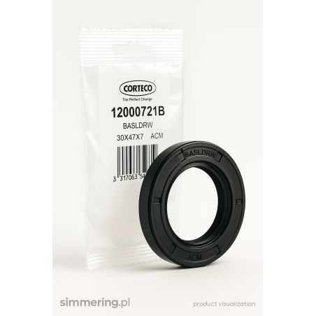 Rotary Shaft Seal CORTECO 12000721 ACM BASLDRW 30x47x7 - Radial Oil Seal for LOMBARDINI RUGGERINI