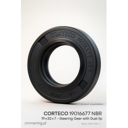 CORTECO 19016677 NBR TCL Rotary Shaft Seal 19×32×7/8 – Steering Gear with Dust Lip