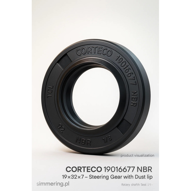 CORTECO 19016677 NBR TCL Rotary Shaft Seal 19×32×7/8 – Steering Gear with Dust Lip