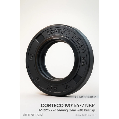 Uszczelniacz CORTECO 19016677 NBR TCL 19×32×7/8 – simmerring wału przekładni kierowniczej Toyota