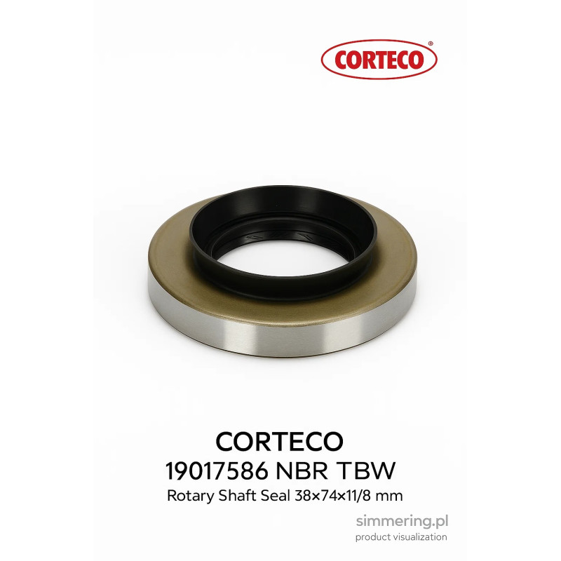 Uszczelniacz CORTECO 19017586 NBR TBW 38×74×11/18 – simmerring wału do Toyoty