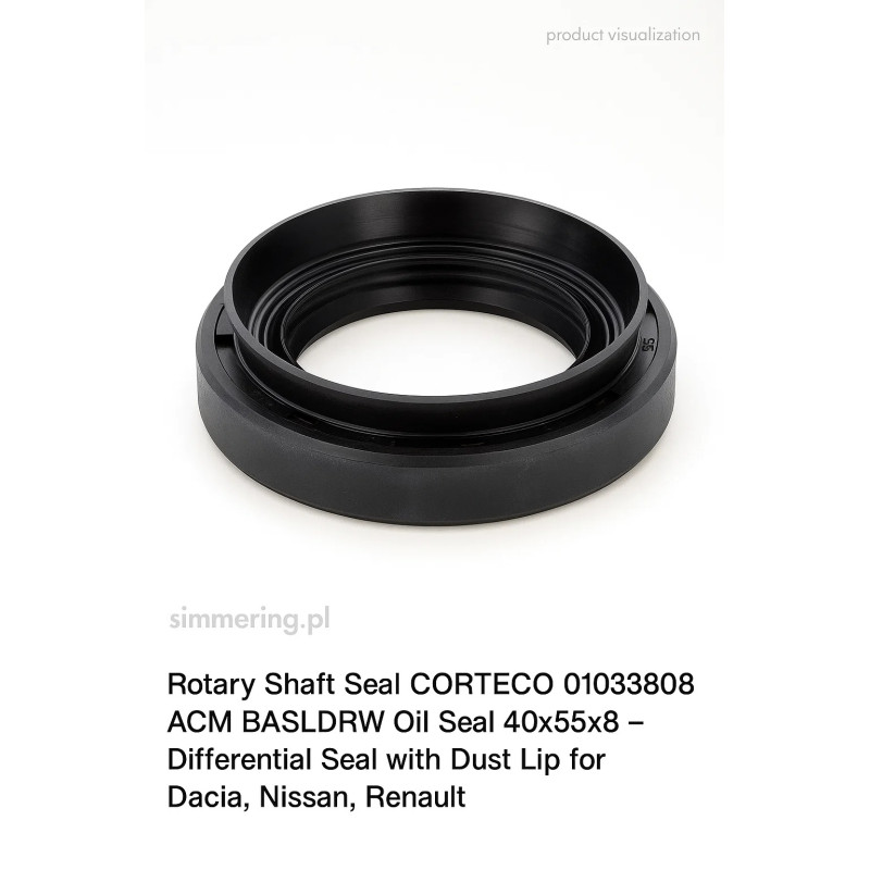 Uszczelniacz CORTECO 01033808 ACM BASLDRW 40x55x8 Simmerring – wał różnicowy Dacia, Nissan, Renault