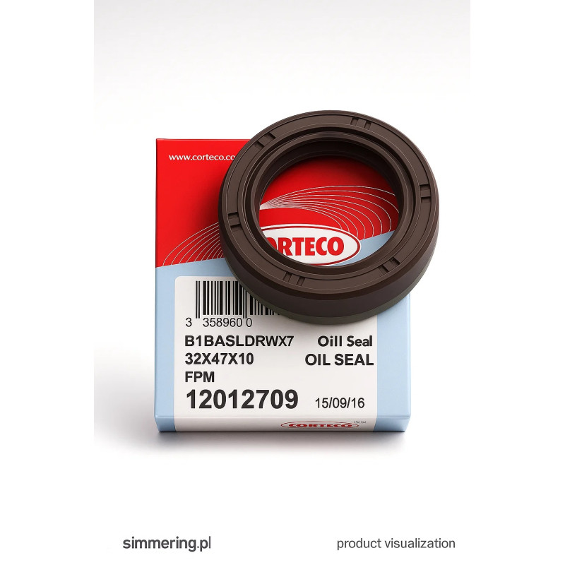 Uszczelniacz CORTECO 12012709 FPM B1BASLDRWX7 Simmerring 32x47x10