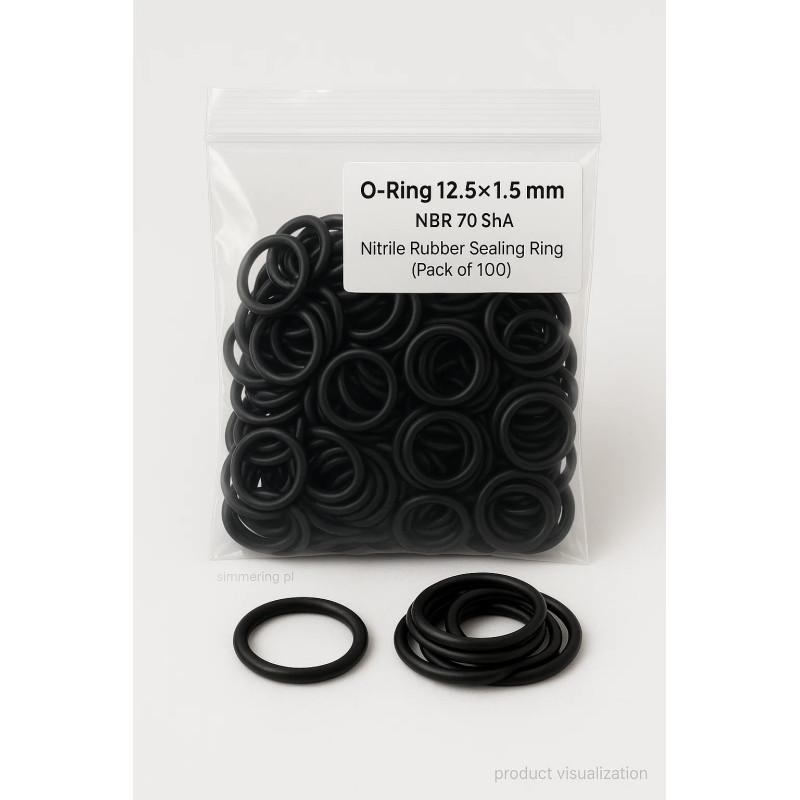 Oring 12,5 × 1,5 mm NBR 70 ShA – zestaw 100 sztuk