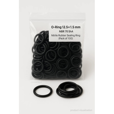 Oring 12,5 × 1,5 mm NBR 70 ShA – zestaw 100 sztuk