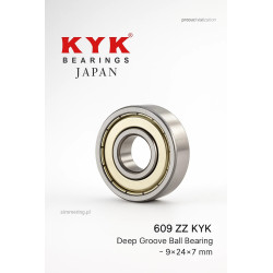 Łożysko kulkowe 609 ZZ KYK 9×24×7 – z metalową osłoną