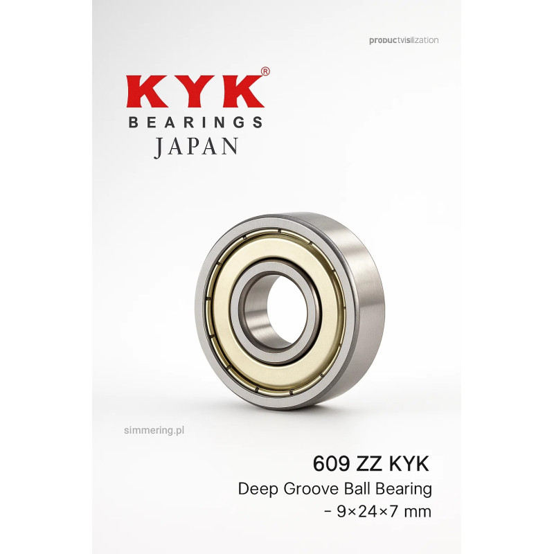 Łożysko kulkowe 609 ZZ KYK 9×24×7 – z metalową osłoną