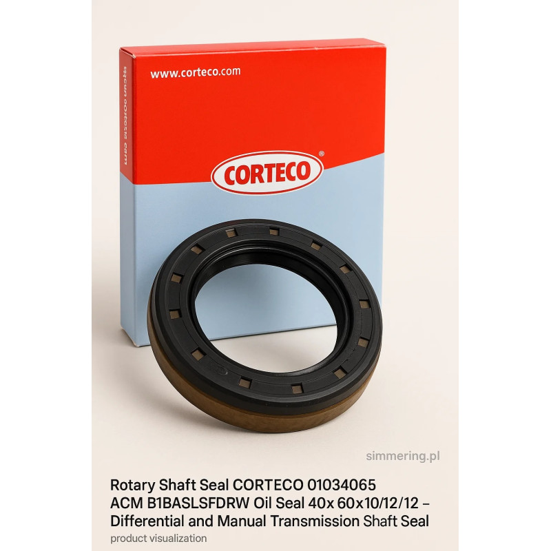 Uszczelniacz CORTECO 01034065 ACM B1BASLSFDRW Simmerring 40x60x10/12 - Pierścień uszczelniający wału różnicowego