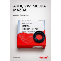 Uszczelniacz CORTECO 01031067 NBR BASL Simmerring 16x24x6 - Pierścień uszczelniający wału skrzyni biegów