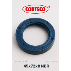 Rotary Shaft Seal CORTECO 12011169 NBR BASL 45x72x8 Radial Oil Seal with Dust Lip for CLAAS, DANA, GOLDONI, LANDINI