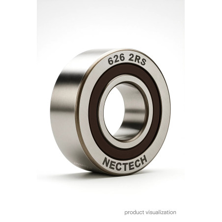 NECTECH 626 2RS 6×19×6 Deep Groove Ball Bearing – Pre-Sealed Miniature