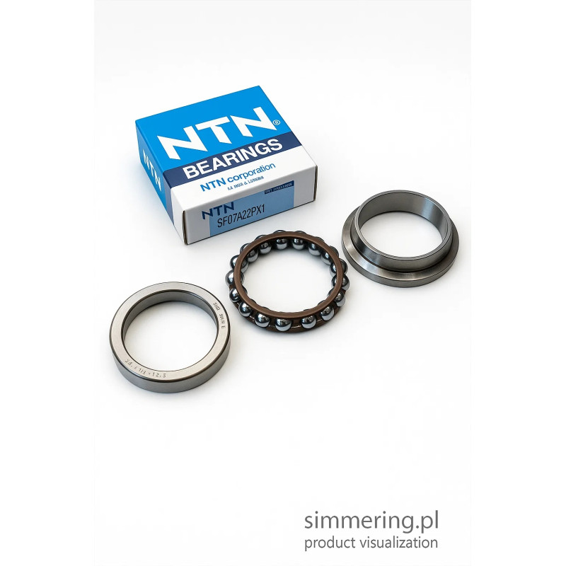 NTN SF07A22PX1 35×55×14.5 Thrust Ball Bearing – Motorcycle Steering