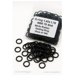 Oring 1,42 × 1,78 mm NBR 70 ShA – zestaw 100 szt.